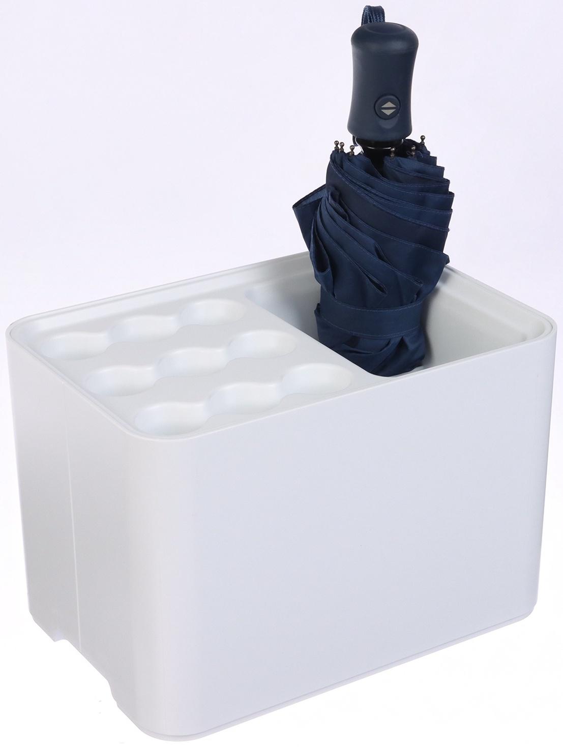 Подставка для зонтов, белая, 9 круглых, 6 квадратных, 18×26.5×18 см