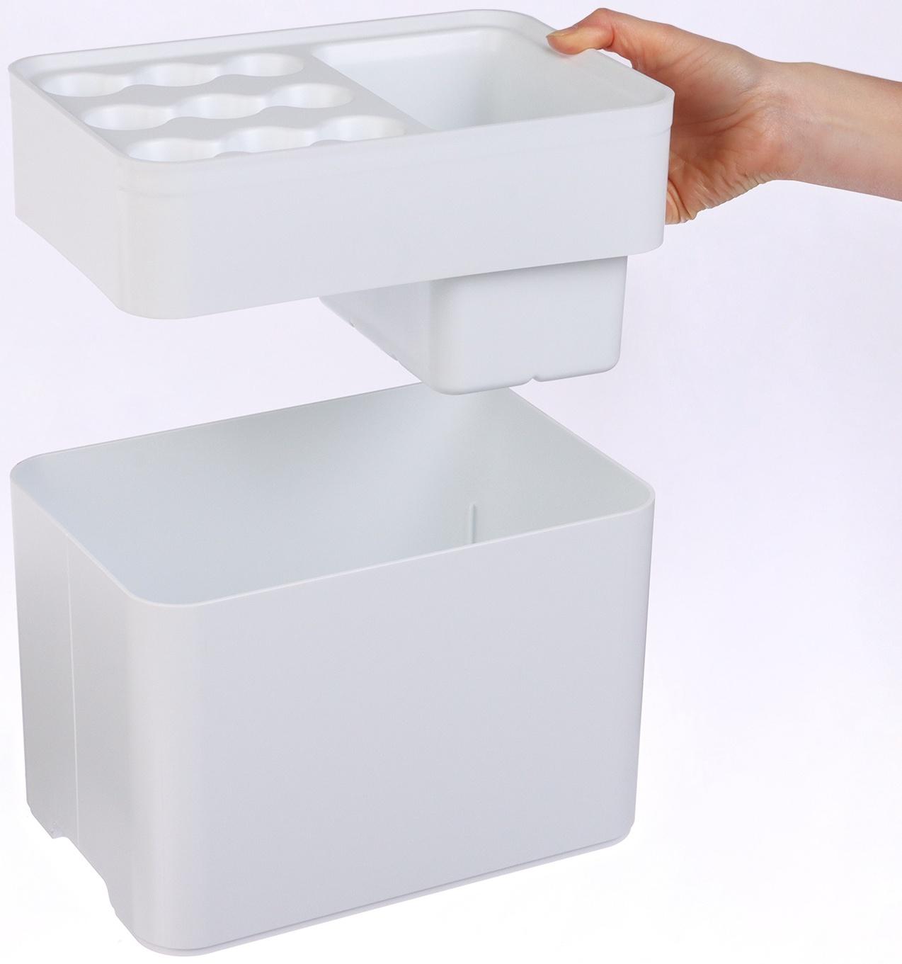 Подставка для зонтов, белая, 9 круглых, 6 квадратных, 18×26.5×18 см