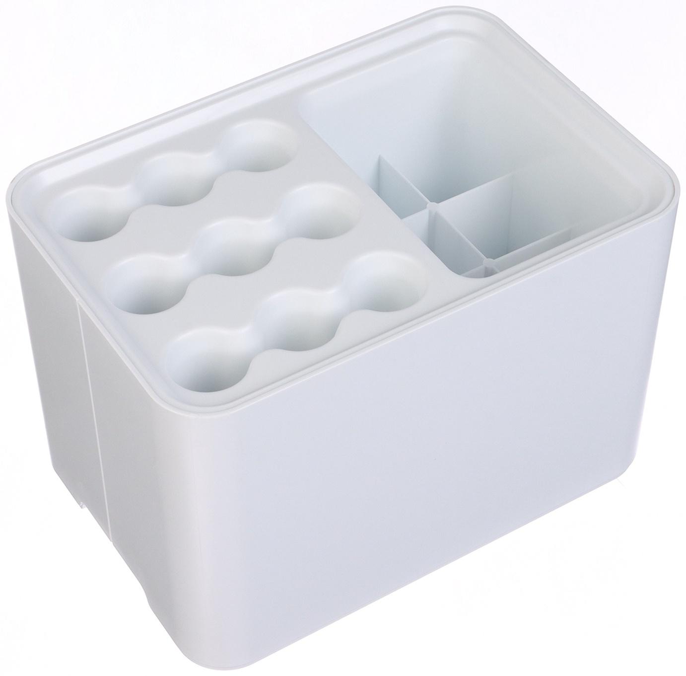 Подставка для зонтов, белая, 9 круглых, 6 квадратных, 18×26.5×18 см