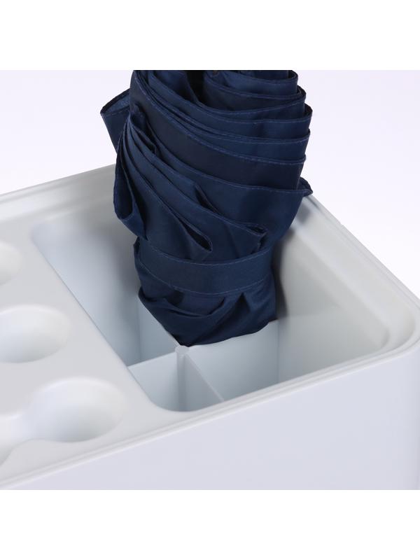 Подставка для зонтов, белая, 9 круглых, 6 квадратных, 18×26.5×18 см