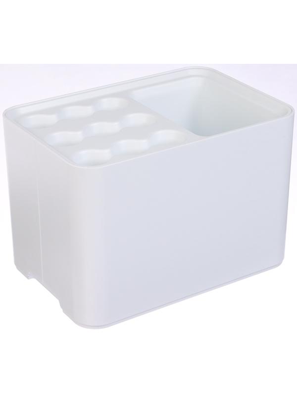 Подставка для зонтов, белая, 9 круглых, 6 квадратных, 18×26.5×18 см