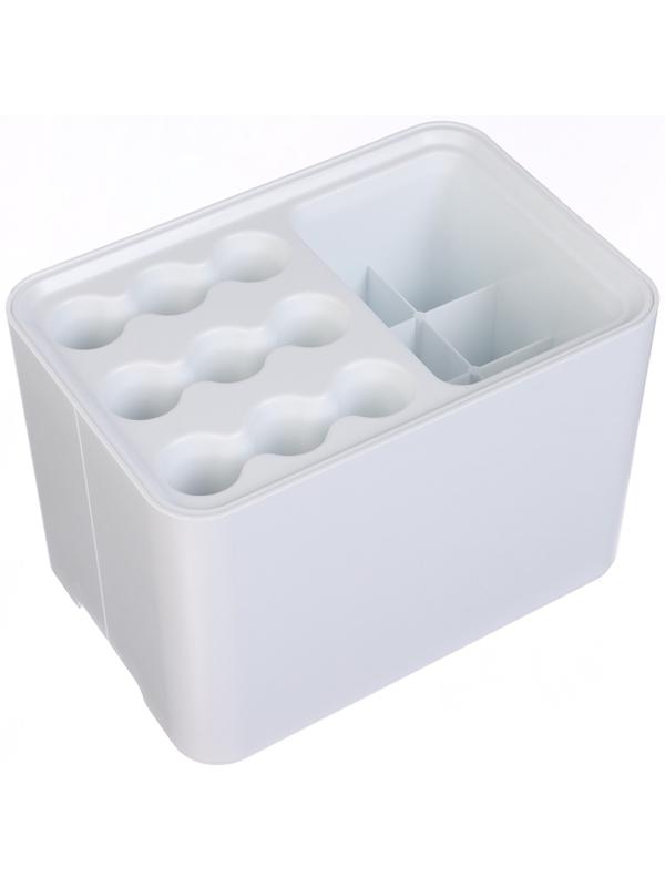 Подставка для зонтов, белая, 9 круглых, 6 квадратных, 18×26.5×18 см