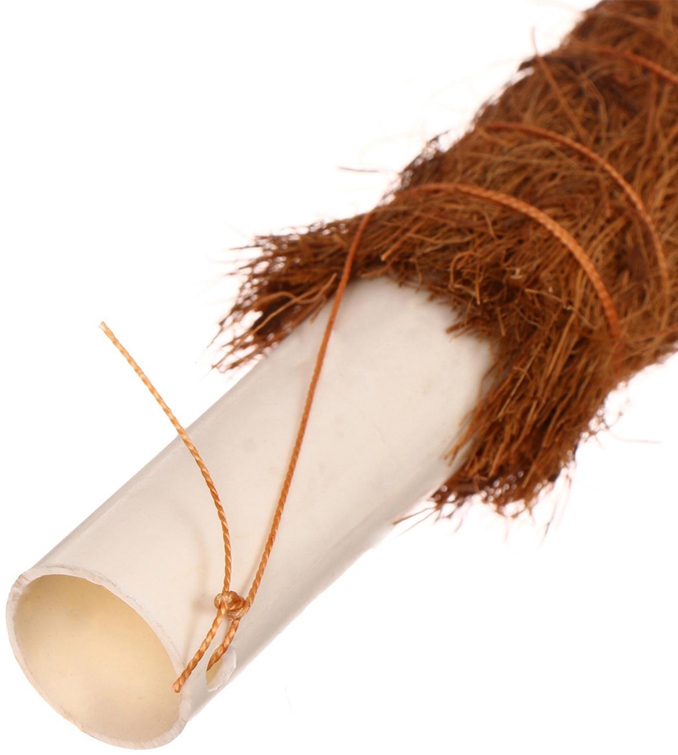 Опора для комнатных цветов, h=120 см, d=2.5 см, пластик, кокосовая оплётка, Greengo