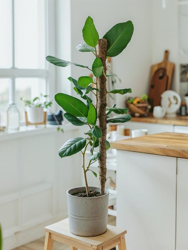 Опора для комнатных цветов, h=120 см, d=2.5 см, пластик, кокосовая оплётка, Greengo