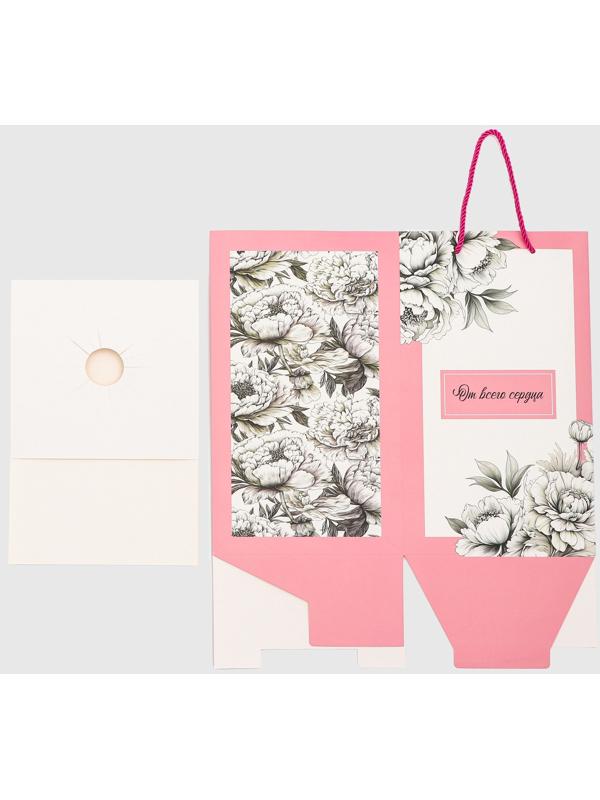 Коробка для цветов с вкладышем, «От всего сердца», с ручками, 20×20×35 см