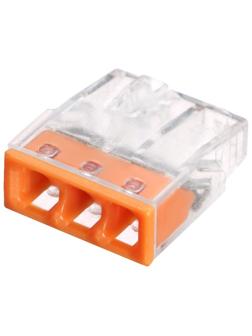 Клемма строительно-монтажная, 2,5 мм2, K-002, 413 3-проводная, набор 10 шт