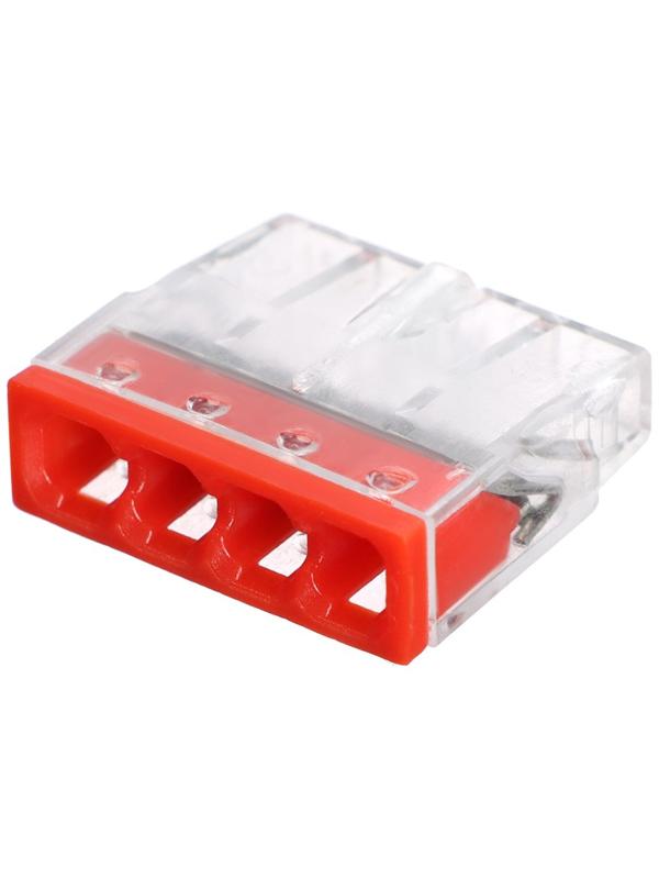 Клемма строительно-монтажная, 2,5 мм2, K-004, 414 4-проводная, набор 10 шт