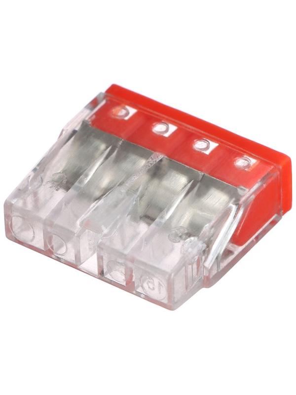 Клемма строительно-монтажная, 2,5 мм2, K-004, 414 4-проводная, набор 10 шт