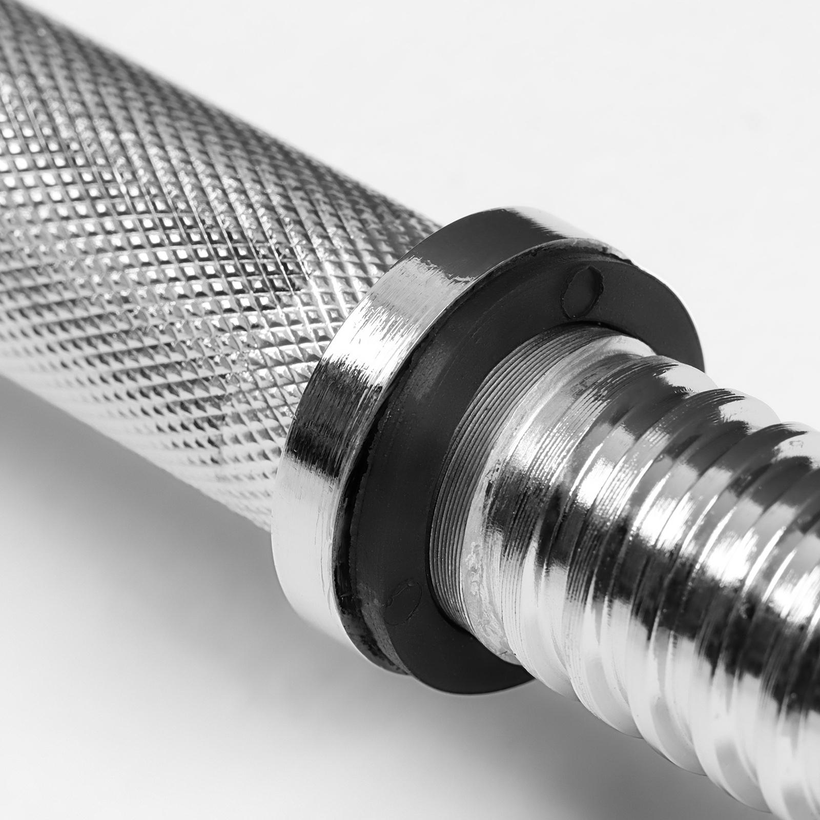 Гриф гантельный, металлический, хромированный, d=28 мм, 30 см