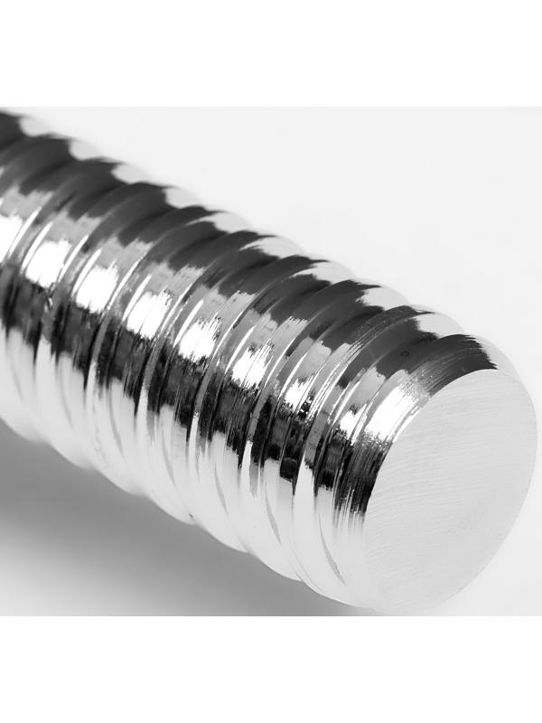 Гриф гантельный, металлический, хромированный, d=28 мм, 30 см