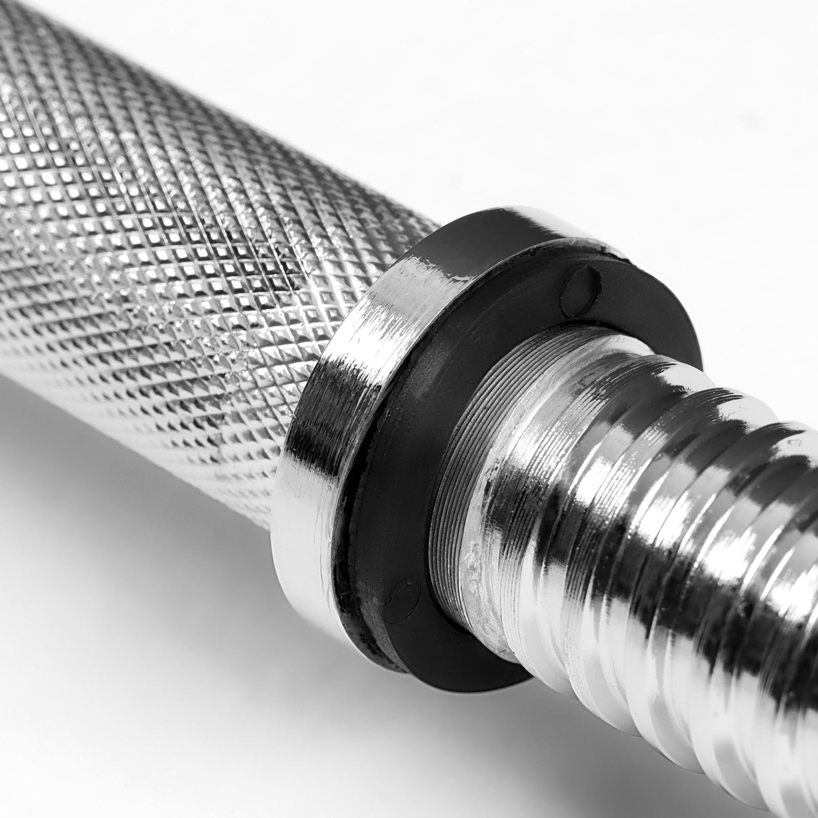 Гриф гантельный, металлический, хромированный, d=28 мм, 35 см