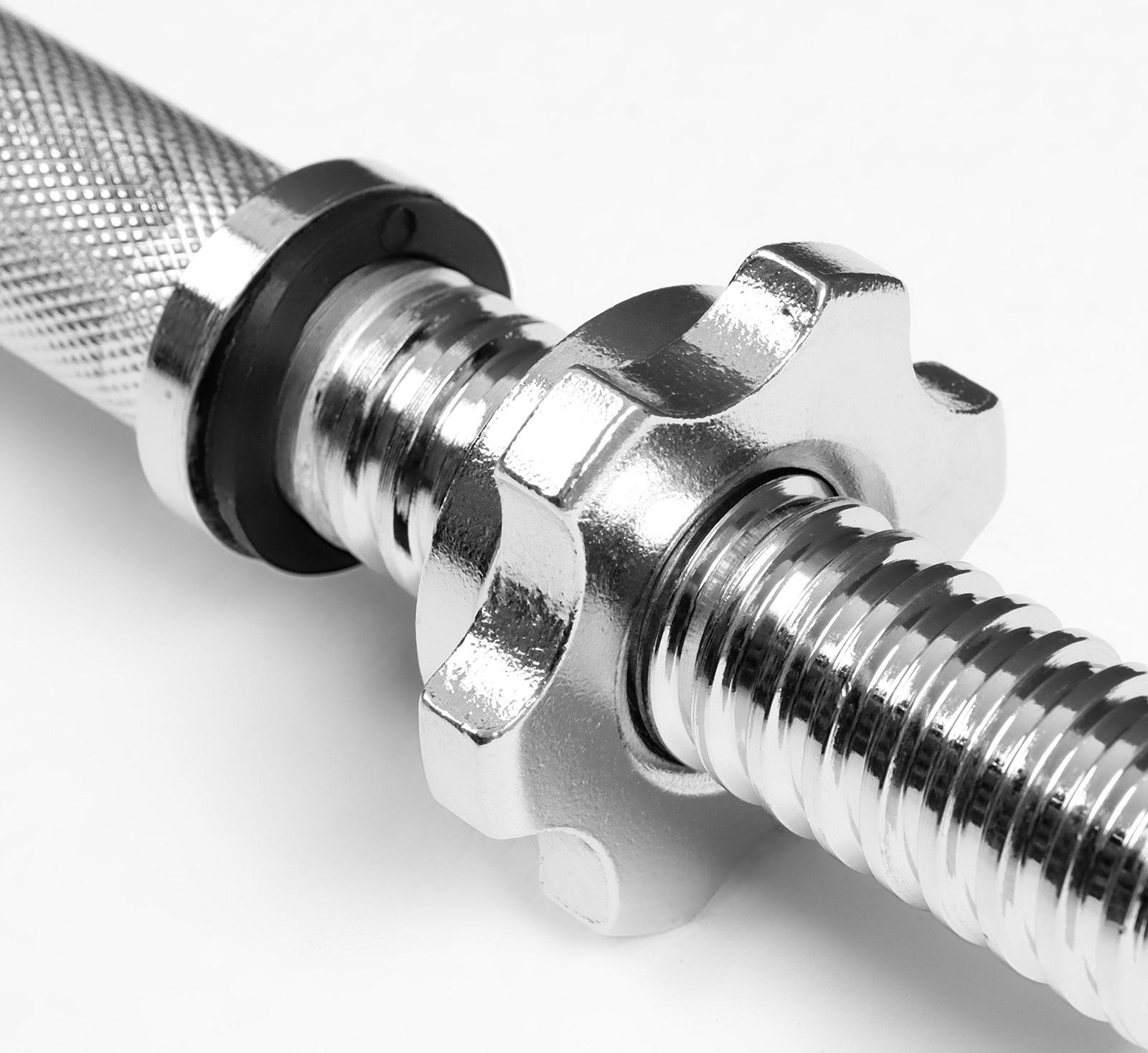 Гриф гантельный, металлический, хромированный, d=28 мм, 35 см