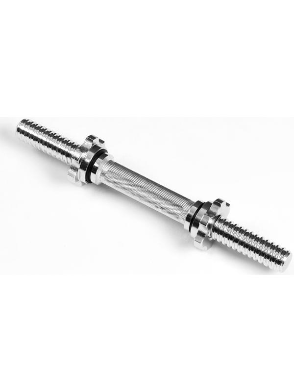 Гриф гантельный, металлический, хромированный, d=28 мм, 35 см