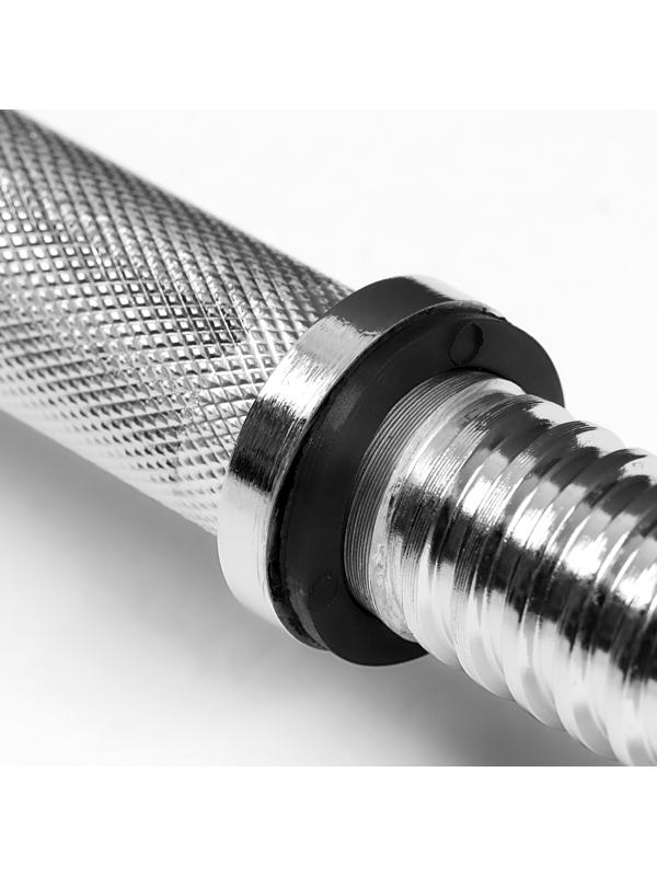 Гриф гантельный, металлический, хромированный, d=28 мм, 35 см