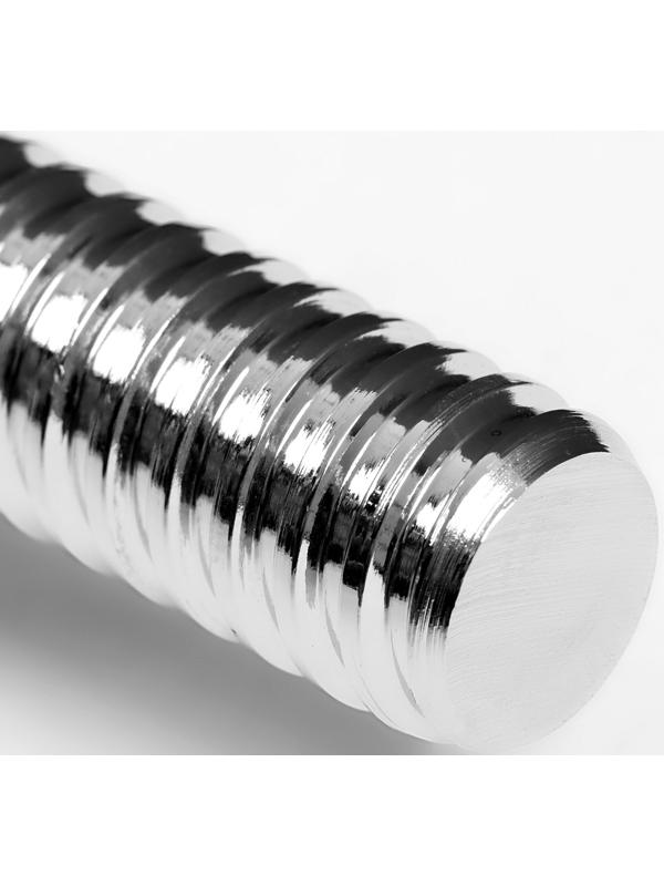 Гриф гантельный, металлический, хромированный, d=28 мм, 35 см