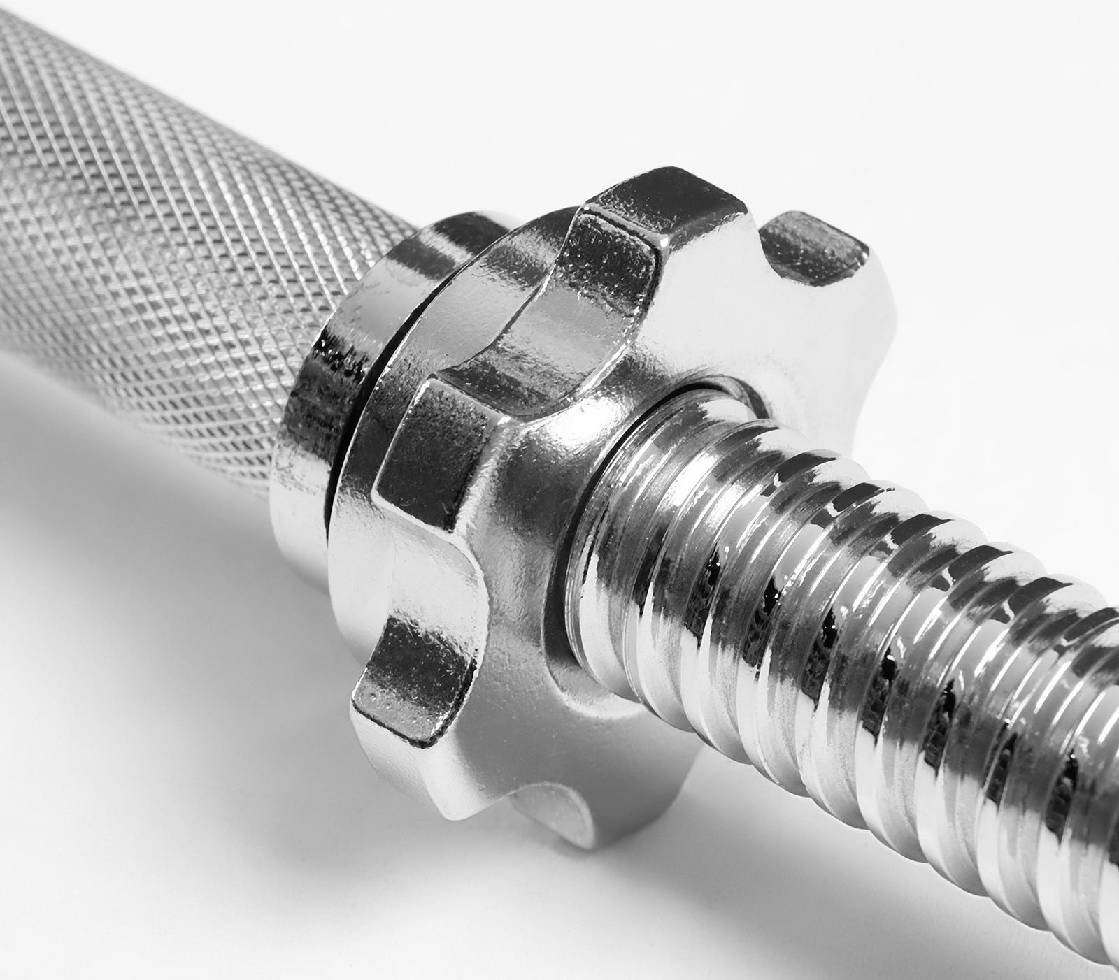 Гриф гантельный, металлический, хромированный, d=28 мм, 40 см