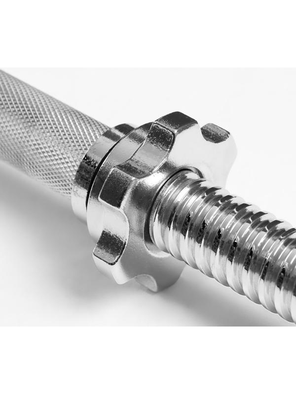 Гриф гантельный, металлический, хромированный, d=28 мм, 40 см