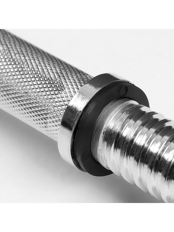 Гриф гантельный, металлический, хромированный, d=28 мм, 40 см