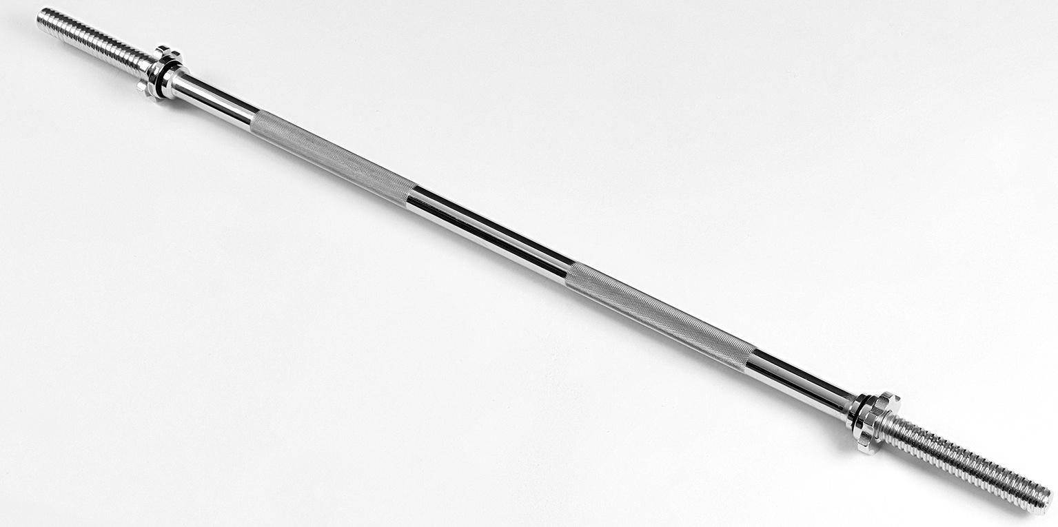 Гриф для штанги прямой, металлический, хромированный, d=28 мм, 120 см