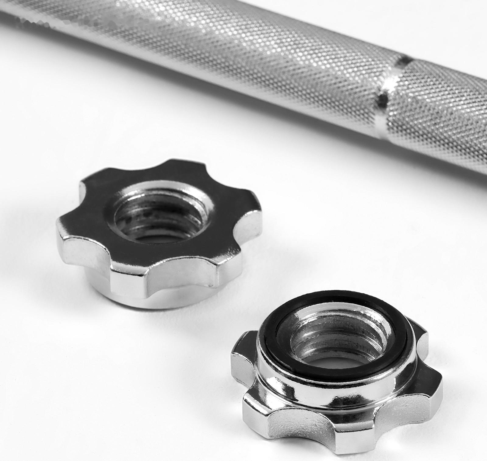 Гриф для штанги прямой, металлический, хромированный, d=28 мм, 120 см