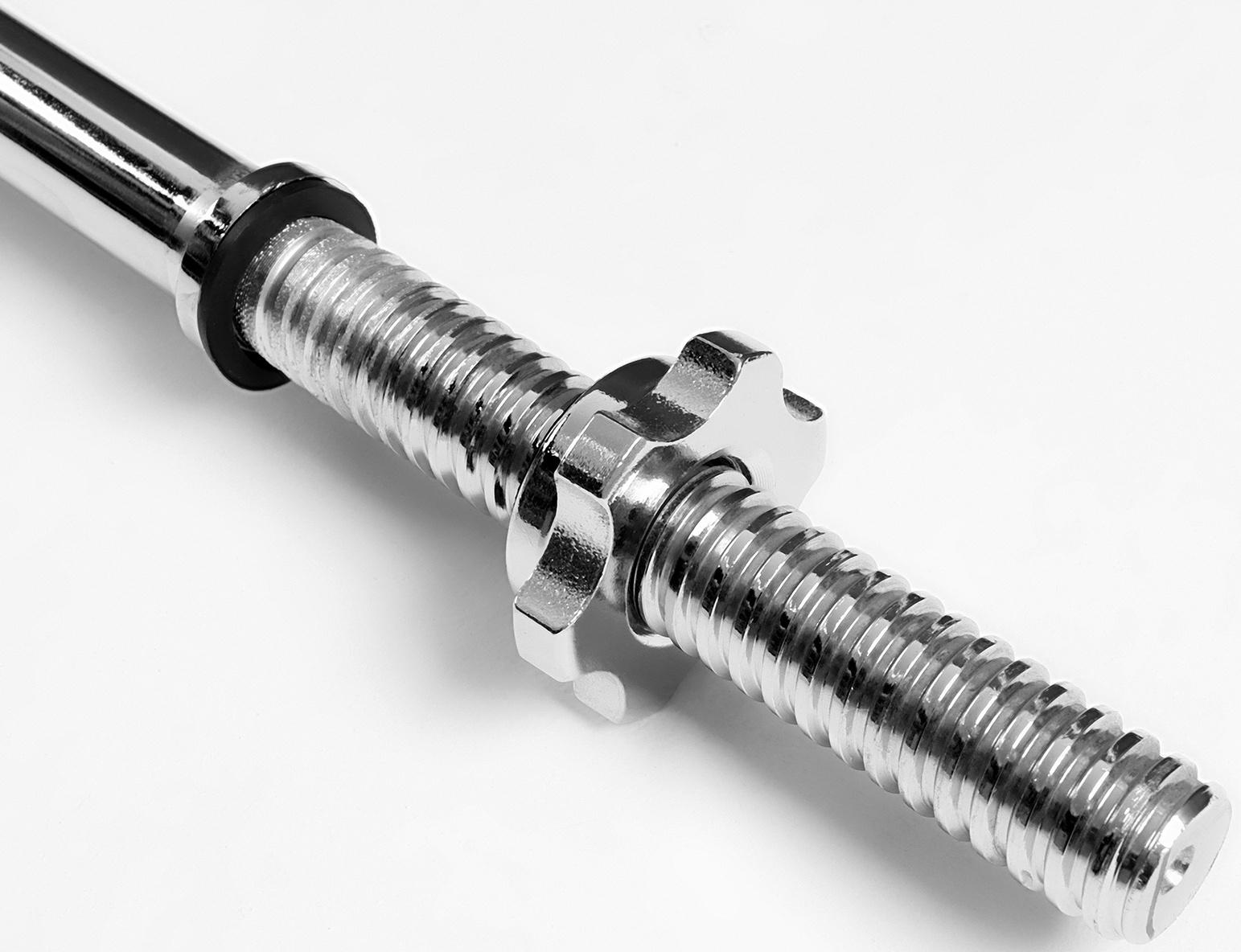 Гриф для штанги прямой, металлический, хромированный, d=28 мм, 120 см