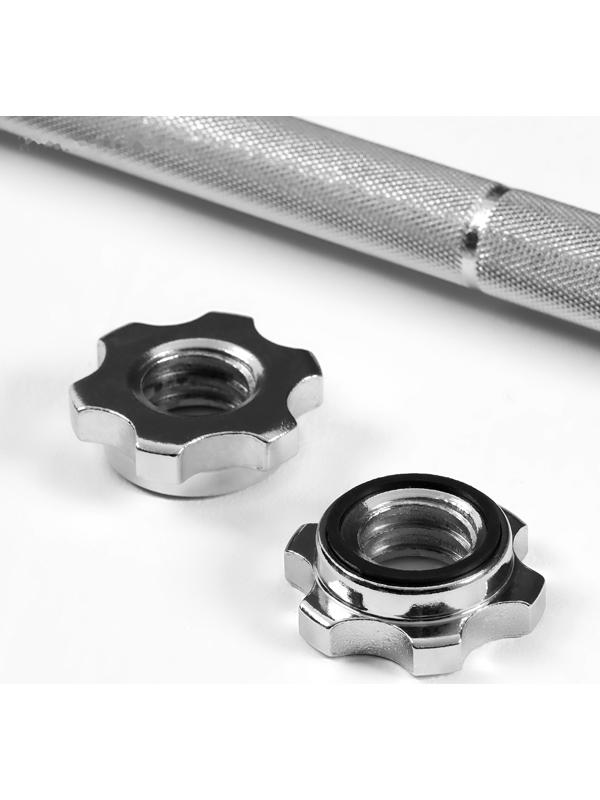 Гриф для штанги прямой, металлический, хромированный, d=28 мм, 120 см