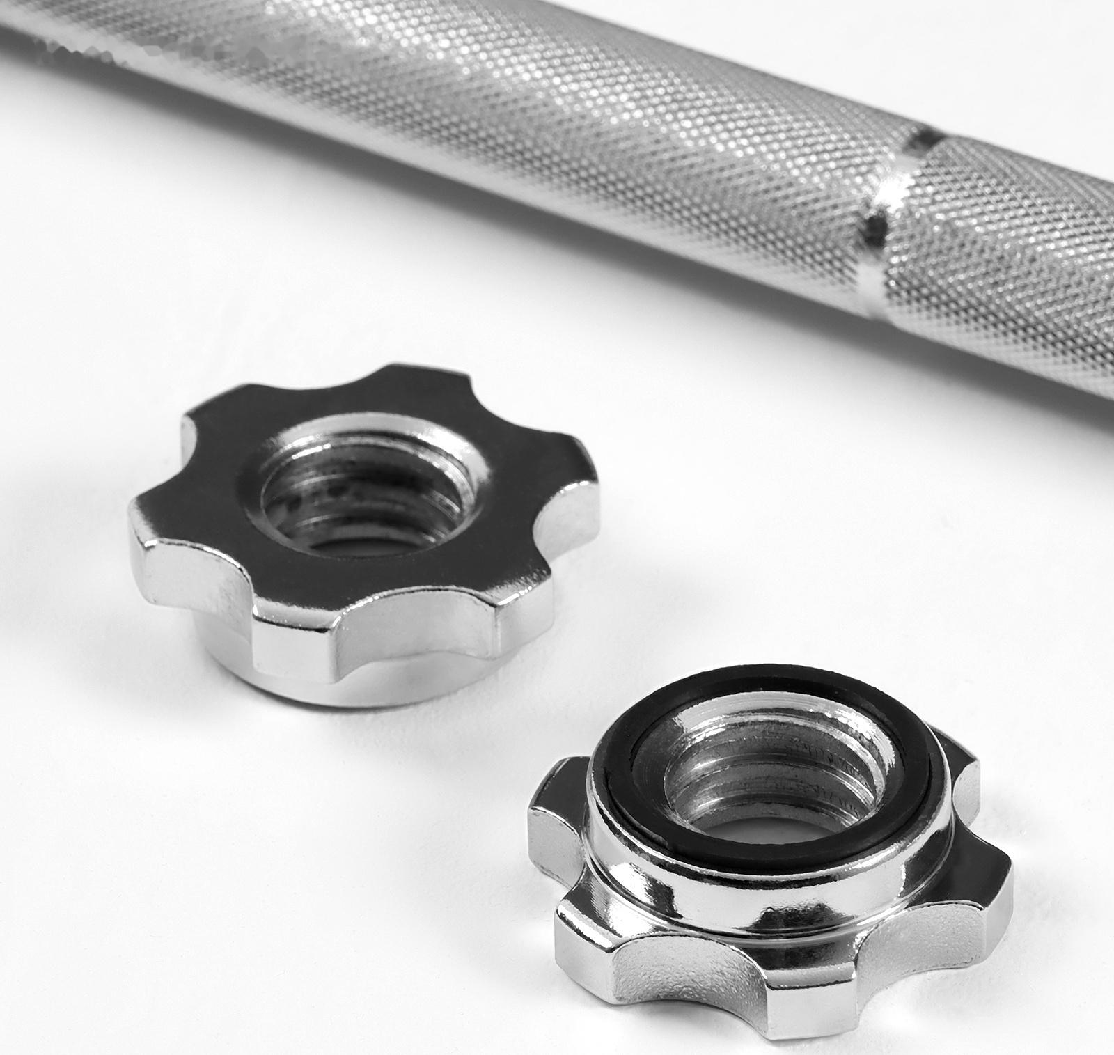 Гриф для штанги прямой, металлический, хромированный, d=28 мм, 180 см