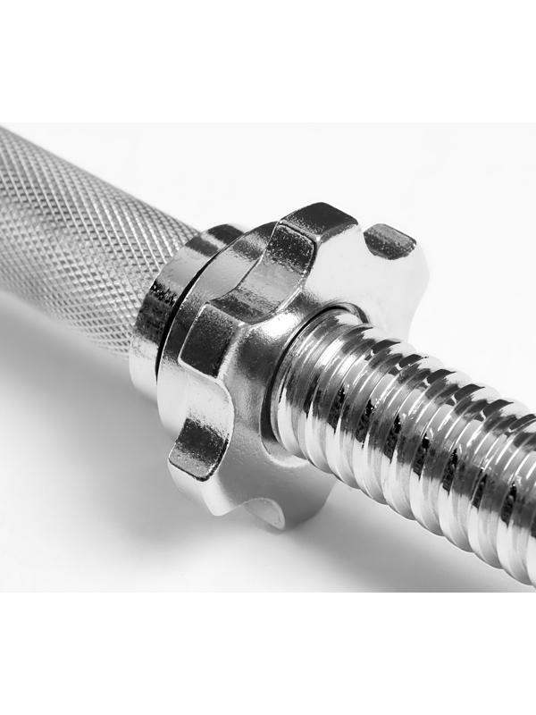 Гриф для штанги прямой, металлический, хромированный, d=28 мм, 180 см