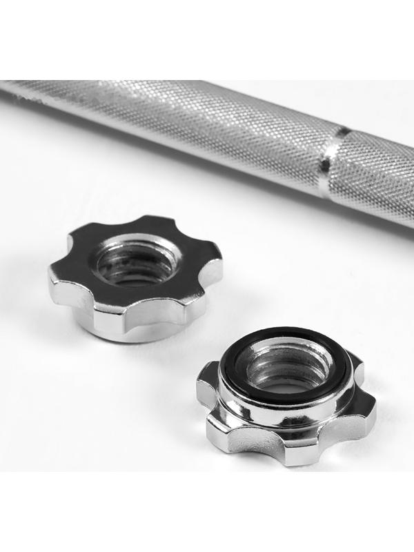 Гриф для штанги прямой, металлический, хромированный, d=28 мм, 180 см