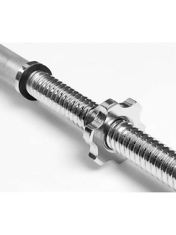 Гриф для штанги прямой, металлический, хромированный, d=28 мм, 180 см