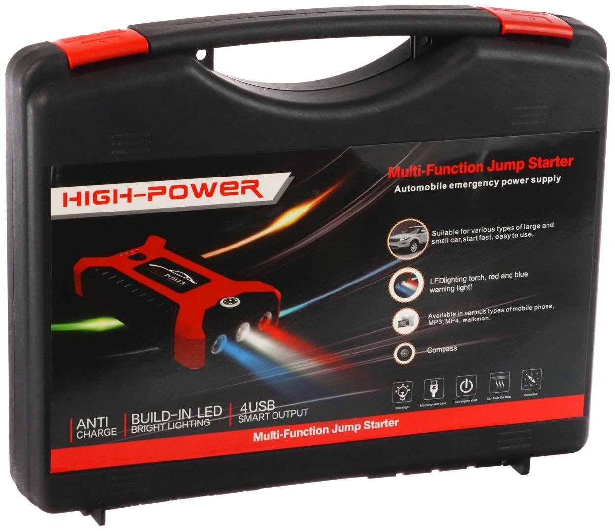 Пуско-зарядное устройство 6000 мАч, 3 LED, 4USB, DC 12V