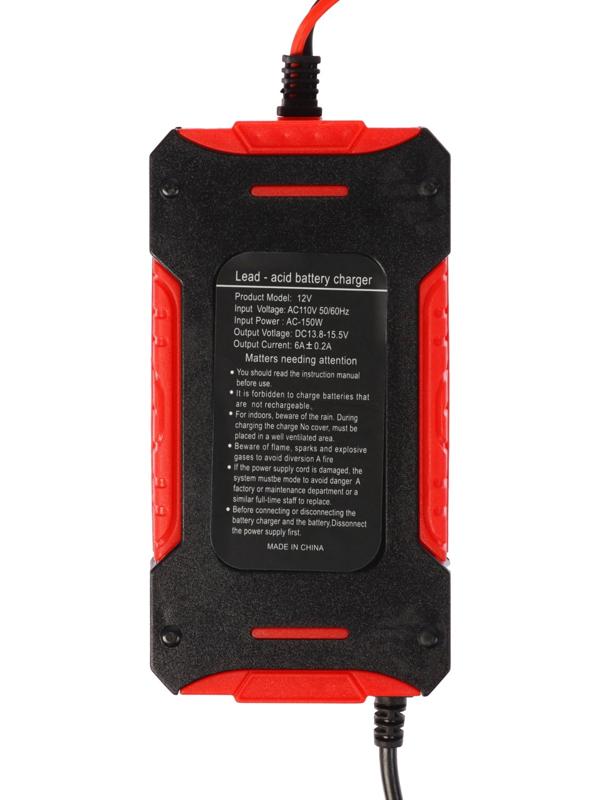 Зарядное устройство АКБ 12 В, 6 А, автомат, 220 В, 150 Вт, провода 60 см