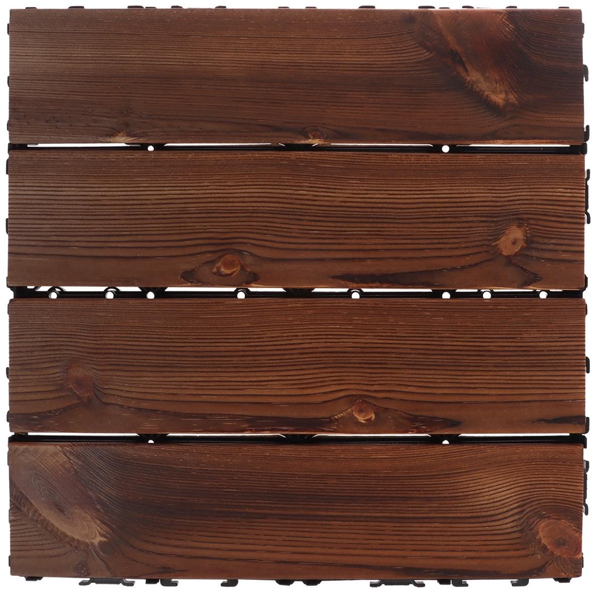 Плитка садовая, тротуарная, набор - 10 шт, дерево, 30 х 30 х 2.5 см