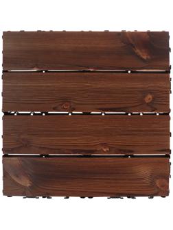 Плитка садовая, тротуарная, набор - 10 шт, дерево, 30 х 30 х 2.5 см