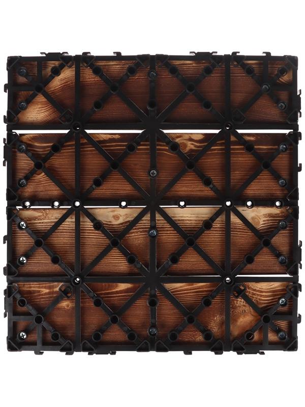 Плитка садовая, тротуарная, набор - 10 шт, дерево, 30 х 30 х 2.5 см