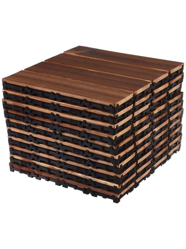 Плитка садовая, тротуарная, набор - 10 шт, дерево, 30 х 30 х 2.5 см