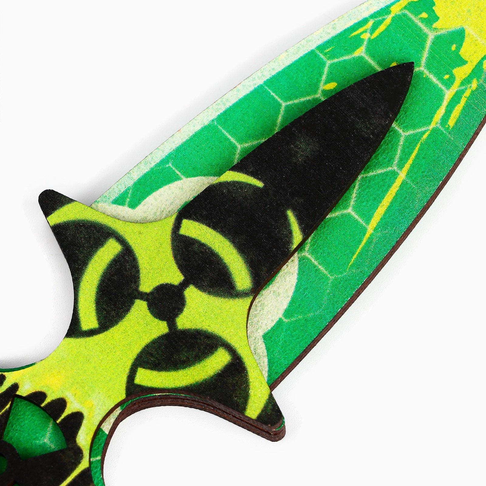 Деревянное оружие «Зеленый» нож кастет, нож-штык, нож тычковый, нож с крюком