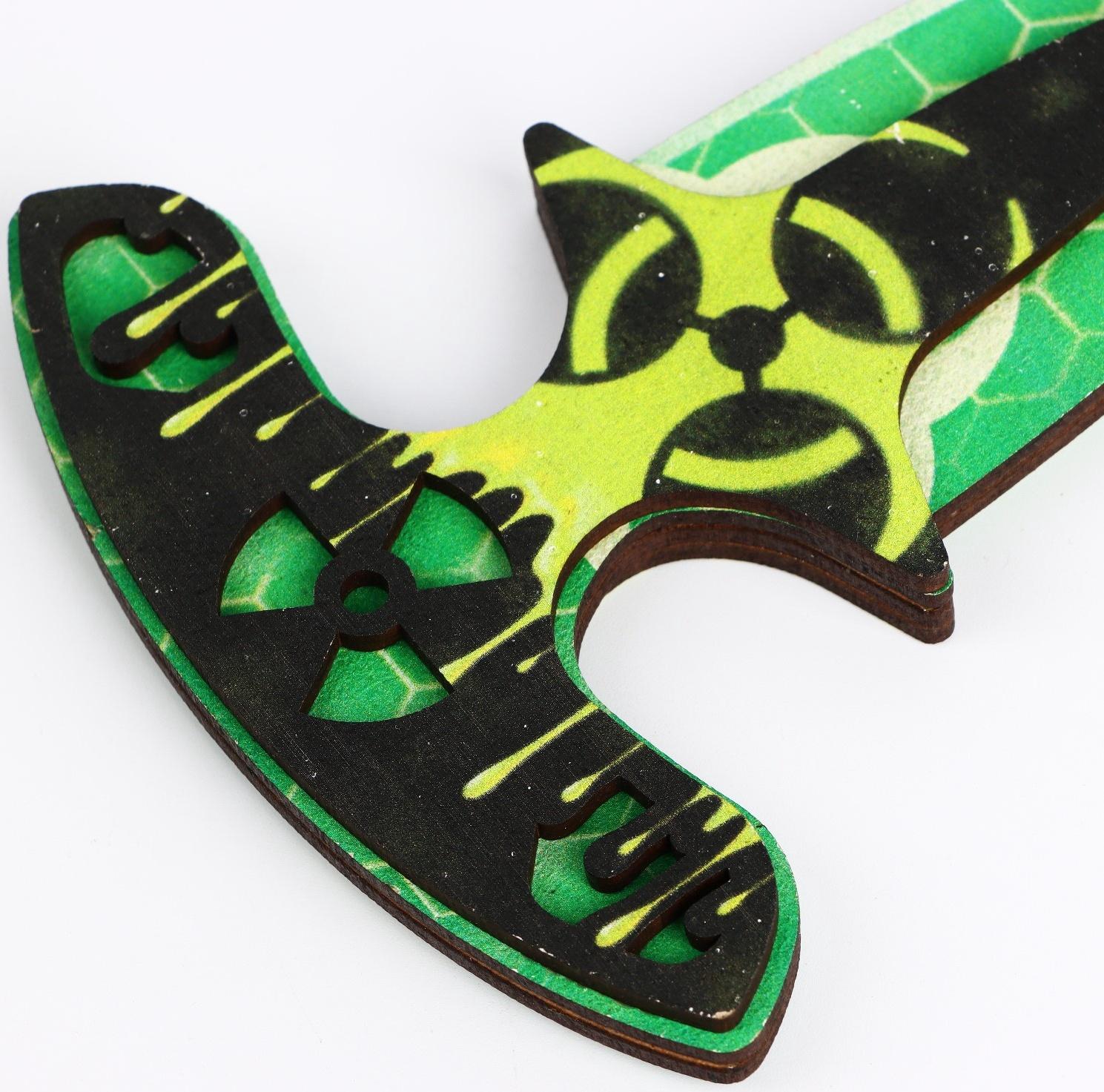 Деревянное оружие «Зеленый» нож кастет, нож-штык, нож тычковый, нож с крюком