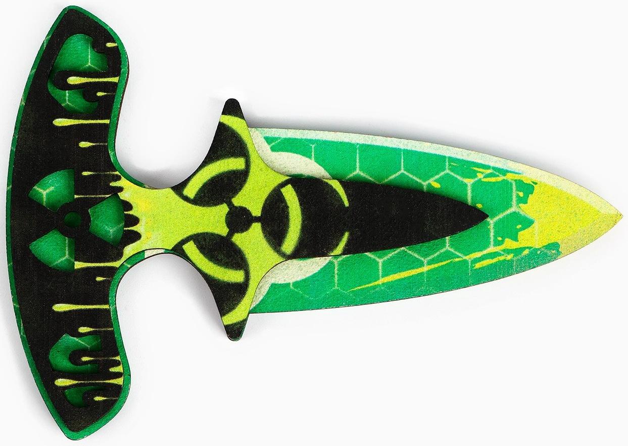 Деревянное оружие «Зеленый» нож кастет, нож-штык, нож тычковый, нож с крюком