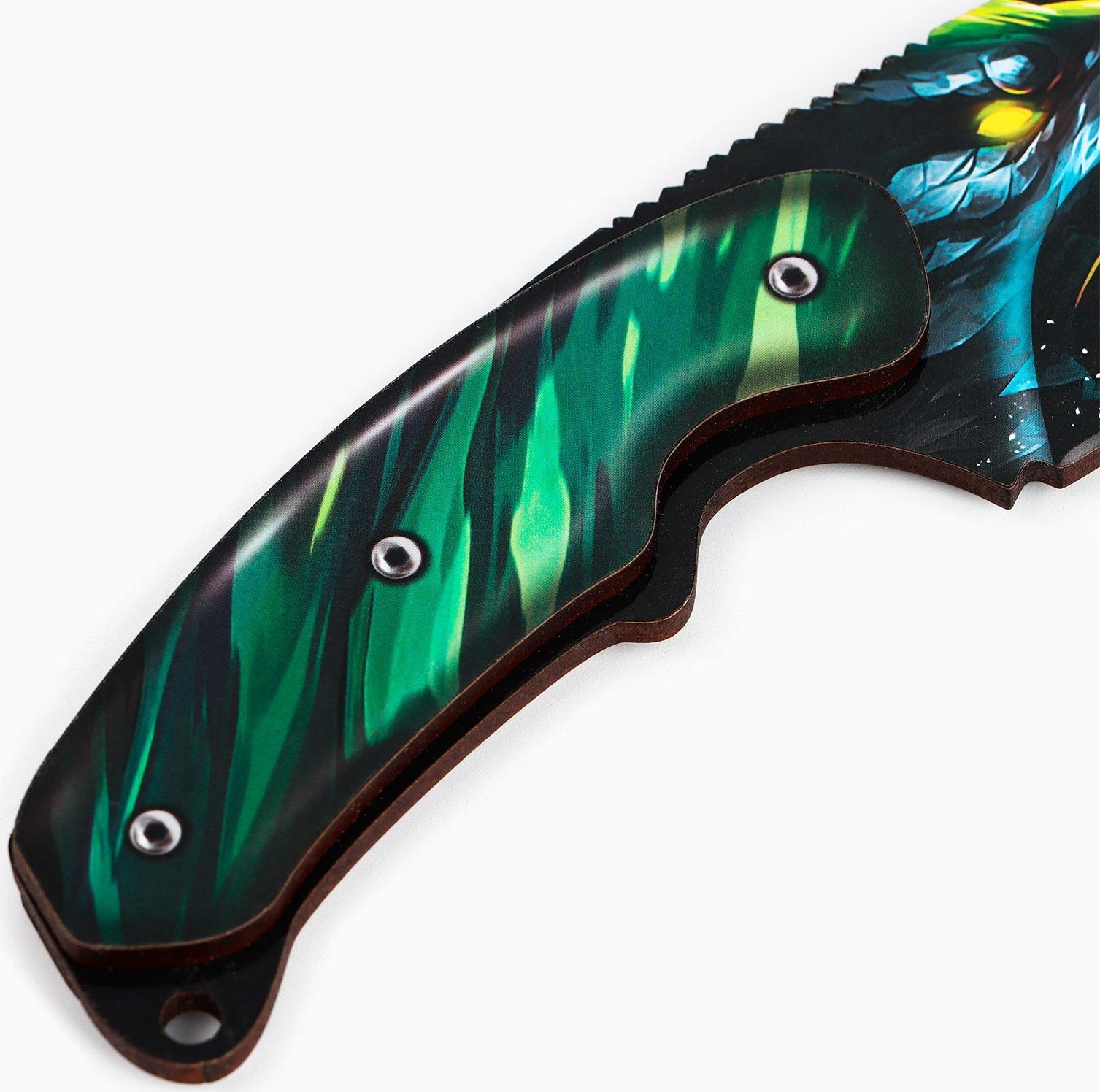 Деревянное оружие «Зеленый» нож кастет, нож-штык, нож тычковый, нож с крюком