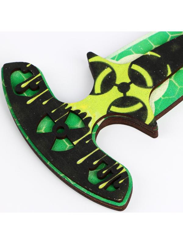 Деревянное оружие «Зеленый» нож кастет, нож-штык, нож тычковый, нож с крюком