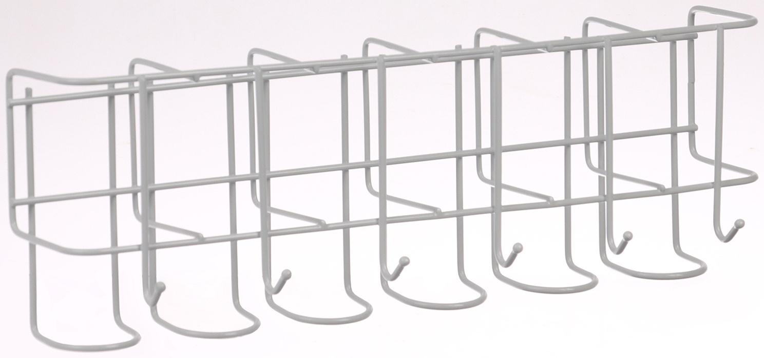 Подставка для зонтов настенная, с крючками, металл, 6,4×13×39 см, белая