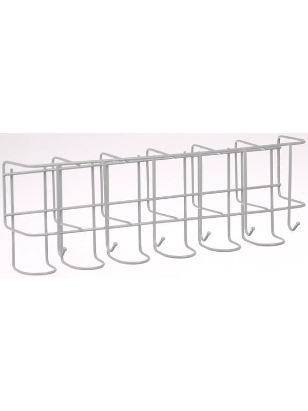 Подставка для зонтов настенная, с крючками, металл, 6,4×13×39 см, белая