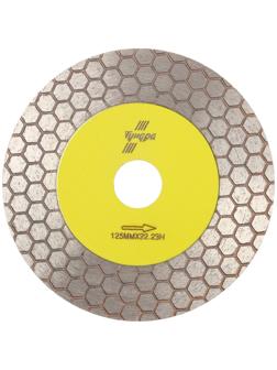 Диск алмазный для резки и шлифовки ТУНДРА, для запилов под 45 градусов, сплошной, 125 мм