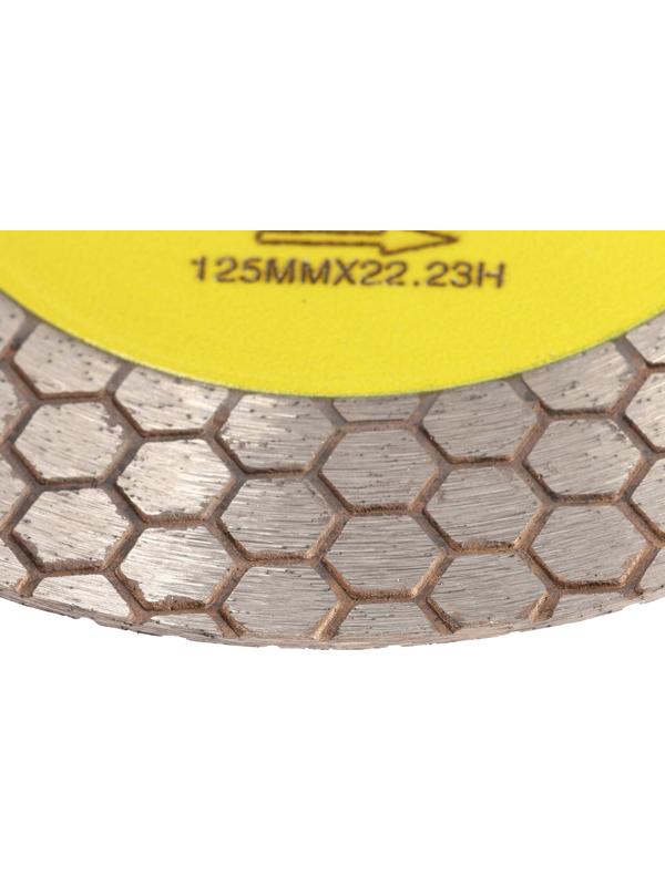 Диск алмазный для резки и шлифовки ТУНДРА, для запилов под 45 градусов, сплошной, 125 мм