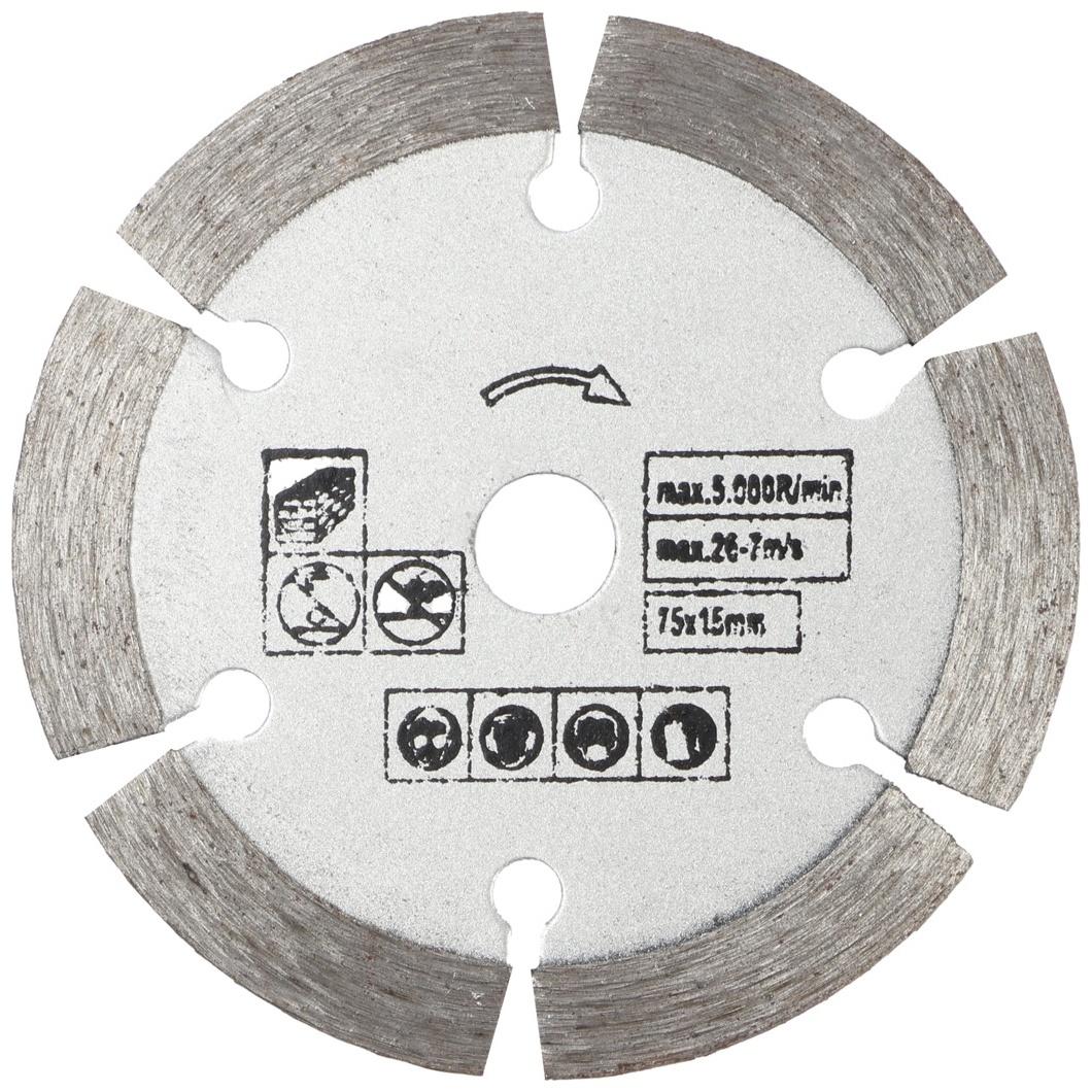 Диск алмазный ТУНДРА, сегментный, сухой рез, 75×10 мм