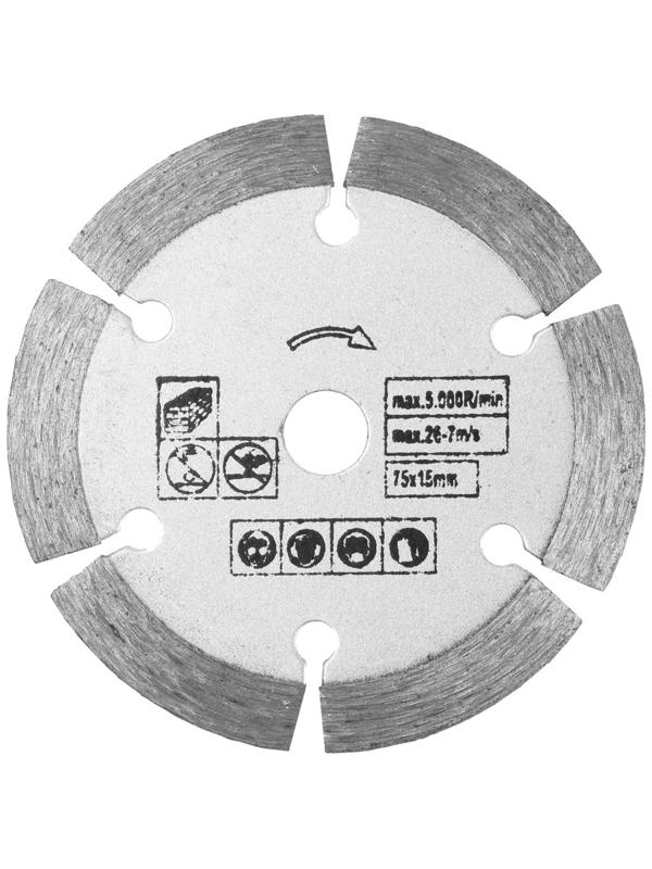 Диск алмазный ТУНДРА, сегментный, сухой рез, 75×10 мм