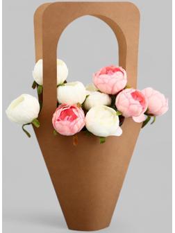 Переноска для цветов, крафт, без дна, 54×30 см