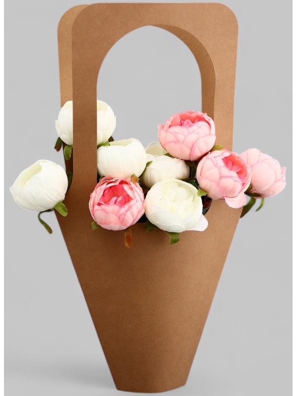 Переноска для цветов, крафт, без дна, 54×30 см