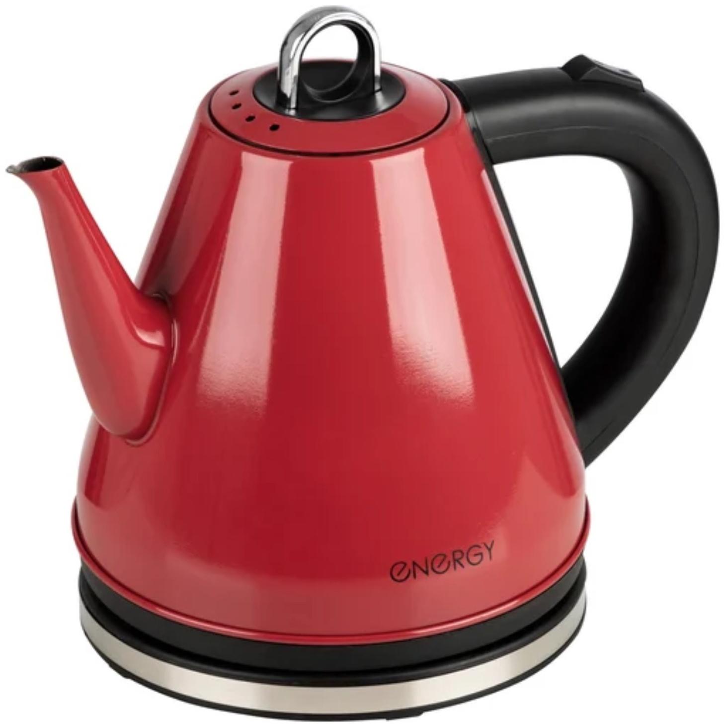 Чайник электрический, ENERGY E-263, металл, 1,2 л, 950 Вт, красный